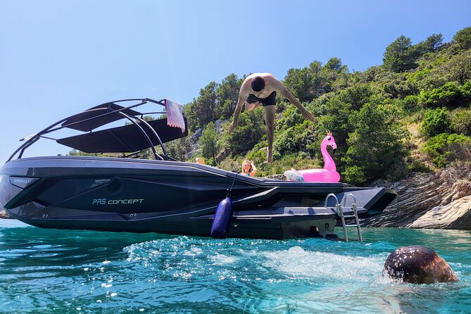 Blue Cave & Hvar, 5 Islands Speedboat with Luxury Seats in Shade - Split Pickup, shaded ride, and how the day actually feels