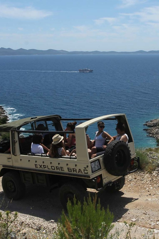 Brač: Island Exploration Tour by Four-Wheel Drive Jeep - Zlatni Rat swim and lunch on a winery and farm