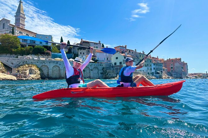 BUBA-Kayak Tours Rovinj FREE-drinks,pictures,snorkeling equipment - The first paddle: about 30 minutes to the island