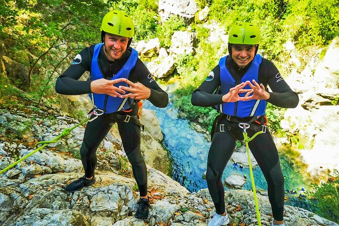 Cetina River Extreme Canyoning Adventure from Split or Zadvarje - Velika Gubavica: the 50-meter rope descent and the lake view