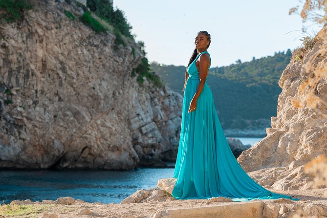 Dubrovnik: Private Flying Dress Photoshoot Experience - Fort Bokar: the wall-and-water perspective shift