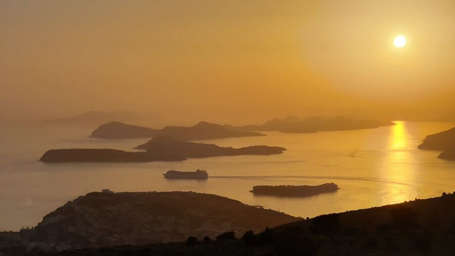 Dubrovnik: Sunset Panorama Tour with Glass of Wine - Franjo Tuđman Bridge viewpoint: modern Dubrovnik plus the port view