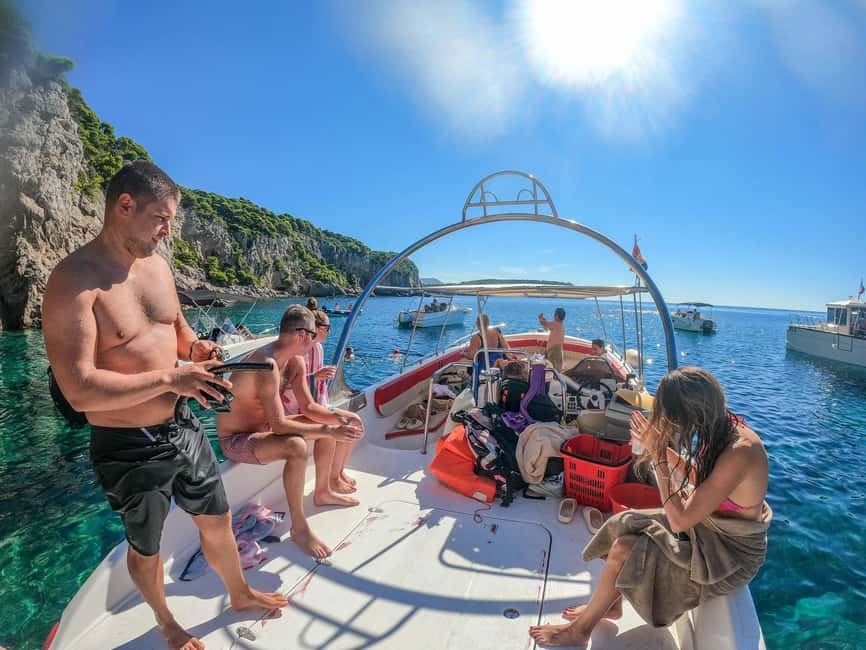 From Dubrovnik: Elaphiti Islands & Blue Cave Speedboat Tour - More than one cave stop: cliff scenery, clear water, and guided help