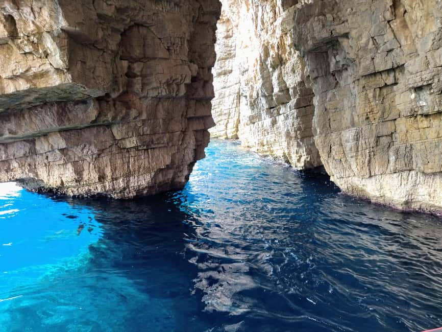 From Split: Blue Cave, Hvar, Mamma Mia, 5 Islands boat Tour - WWII photo stop at Raketna baza Stupišće: quick views, quick context