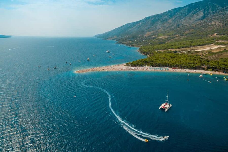 From Split: Catamaran Cruise to Bol, Golden Horn & Brač - Brač Island by bus: Supetar, Vidova Gora, then straight to that first big view