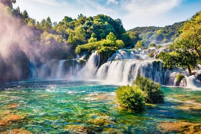 From Trogir, Seget, Okrug: Krka Waterfalls & Šibenik Culture Tour - The boat to Skradin, plus the 13:15 re-group you should remember