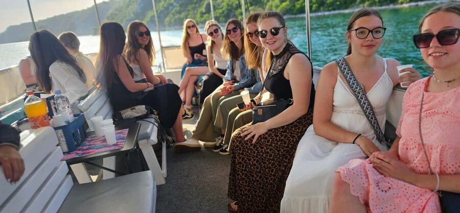 Funtana: Lim Fjord Cruise to Pirate’s Cave with Snorkeling - On-Board Setup: Small Boat Comfort, Life Jackets, Music, and Drinks