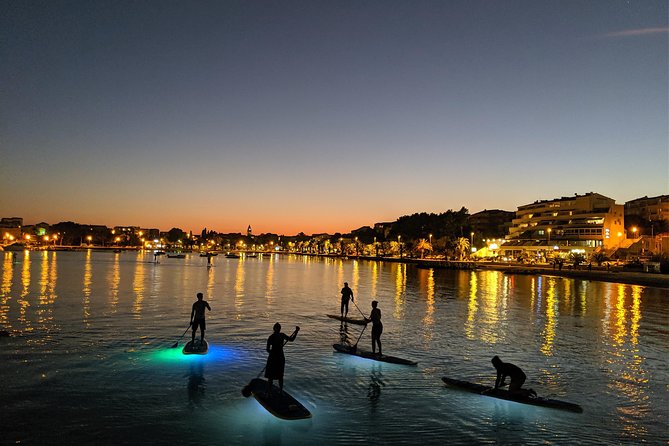 Glowing Stand-Up Paddle Experience in Split - River night glow: LED lights, stars overhead, and underwater wildlife