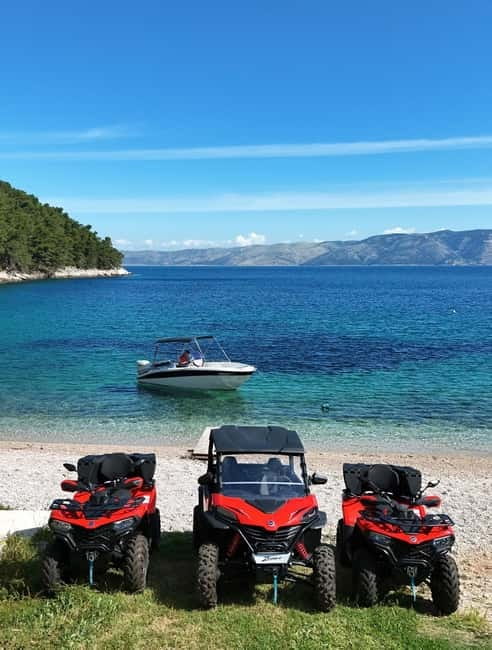 Hvar: Quad and Buggy Adventure with Speedboat to Brač - Driving out of Hvar: quads, a buggy, and real island roads