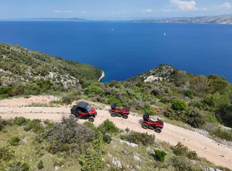 Hvar: Quad and Buggy Adventure with Speedboat to Brač - Speedboat to Brač: secret tunnels seen from the water