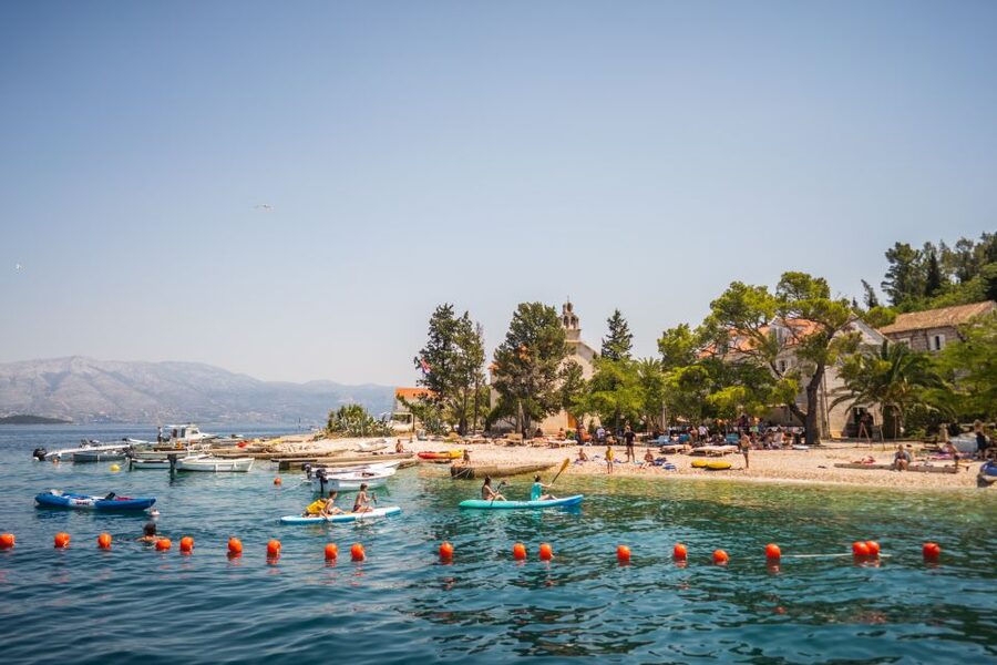 Korčula 3 ISLAND CATAMARAN TOUR Badija - Vrnik - Stupe - Stupe Island and the Blue Lagoon: where the swim time gets serious