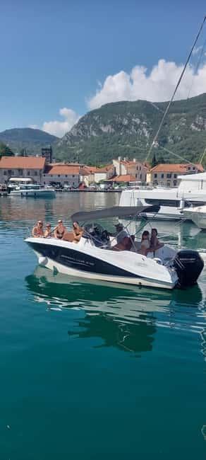 Kotor:Blue Cave ,Lady of the Rocks and Mamula Boat tour - Marina Kotor and the quick start toward Perast