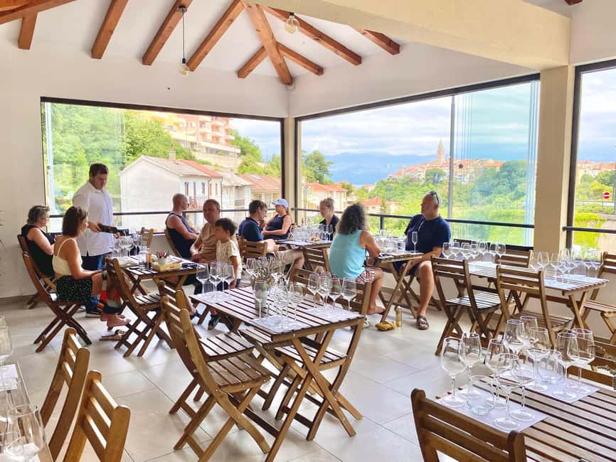 Krk: Family-Owned Winery Tour and Tasting - The sea-view terrace stop: where the tasting turns into a relaxed evening