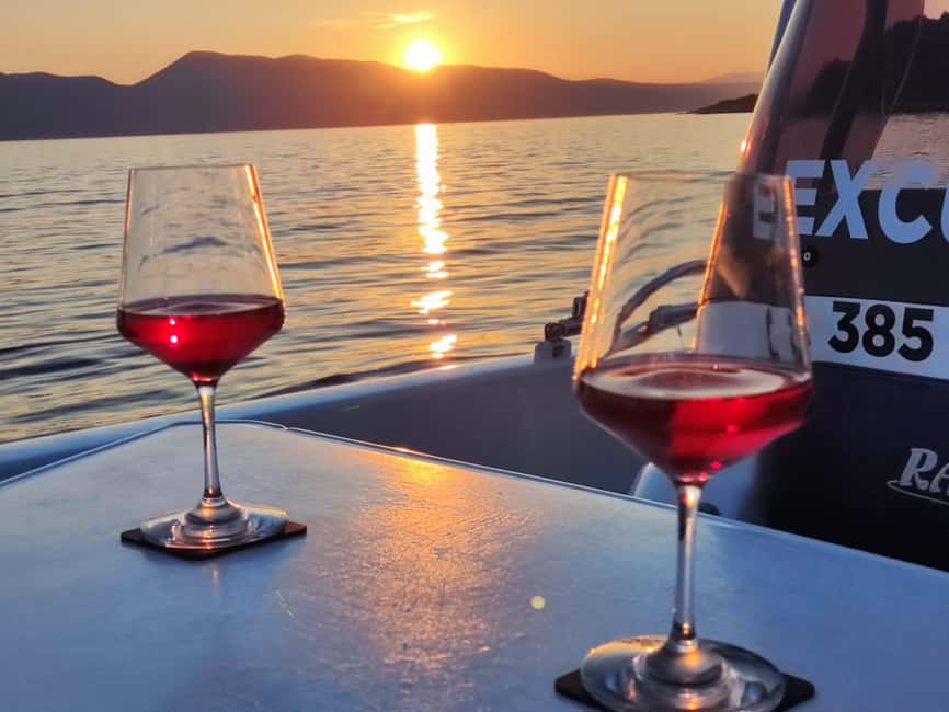 Krk: Sunset Boat Tour with wine, high chance of dolphins - The 90-minute ride, stop by stop