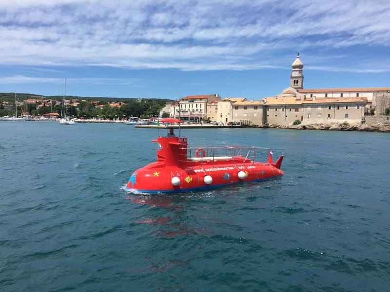 Krk: Underwater Semi-Submarine Adventure - Getting to the bright red semi-submarine in Krk