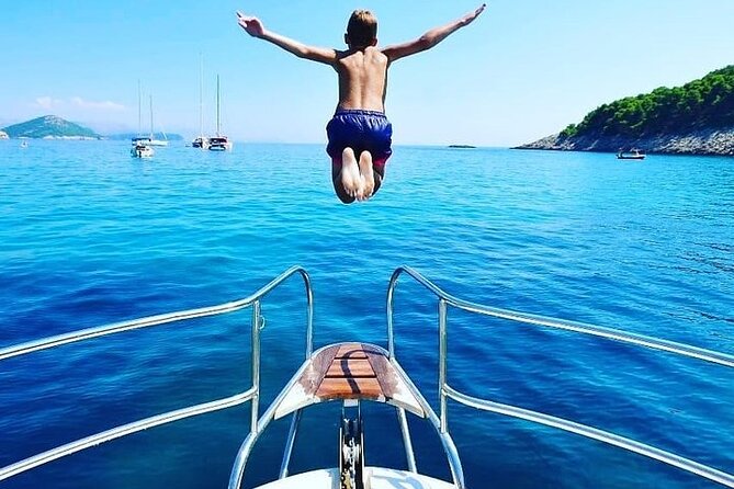 Luxury Private Boat Trip to the Elaphiti Islands from Dubrovnik - Koločep Island coves: quick cruising plus real swim options