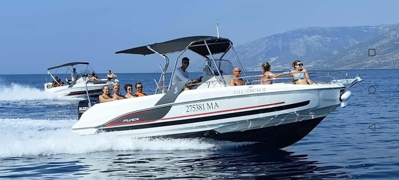 Makarska: 3-island Speedboat Cave & Blue Lagoon Tour - Pokrivenik plus Little Blue Cave on Hvar, the swim-first sequence