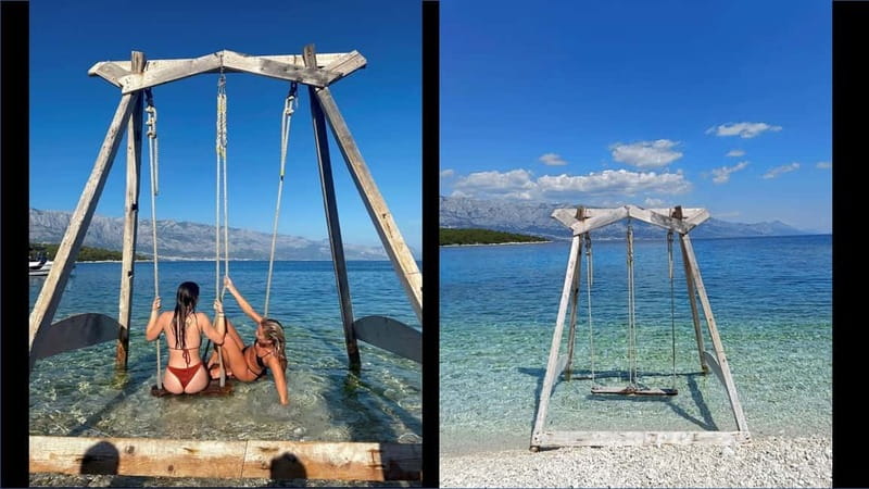 Makarska: Speedboat Sunset Tour to hidden bay on island Brač - Beach Swings and Photo Moments, Let the Skipper Help