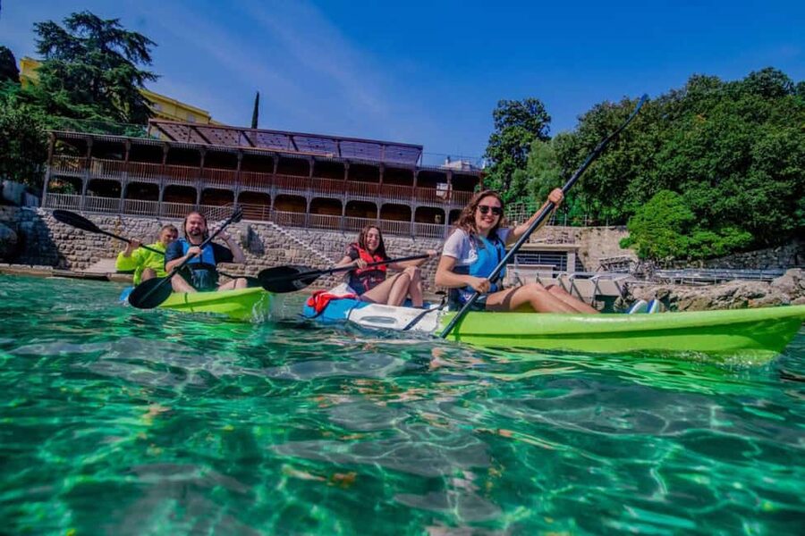 Opatija: Explore kayak adventure - Getting started on Slatina Beach, what the first hour really does