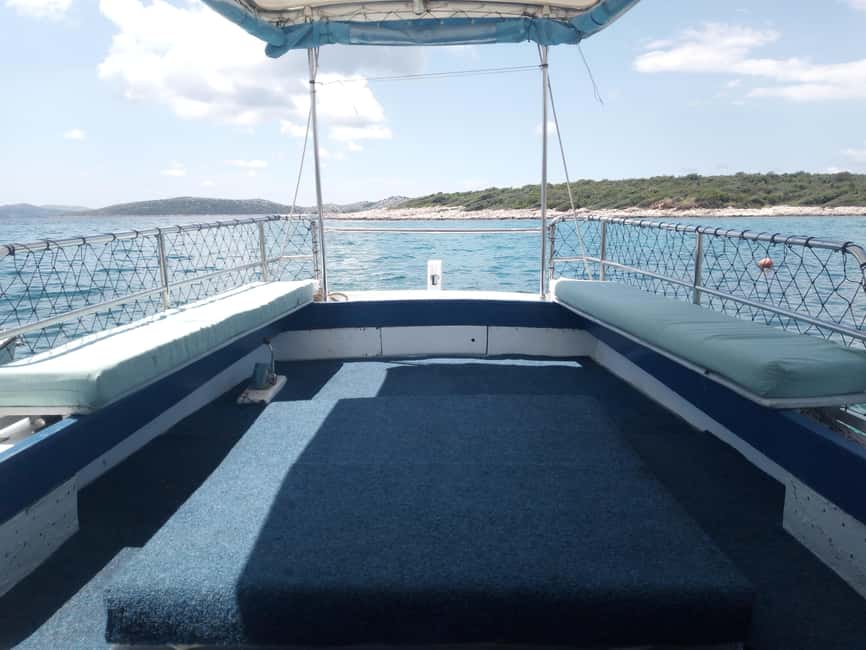 Private Boat tour with refreshing drinks Zadar - Galevac and the 15th-Century Monastery Feel: View It, Then Choose Your Swim Spot