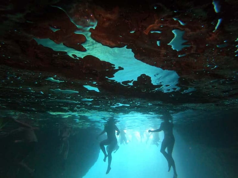 Pula: Cave Kayak, Snorkeling, Cliff Jumping All-in-one Tour - Sea cave snorkeling in crystal-clear sunlit water