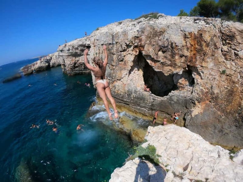 Pula: Cave Kayak, Snorkeling, Cliff Jumping All-in-one Tour - GoPro photos, water, fruit, and what you are actually paying for