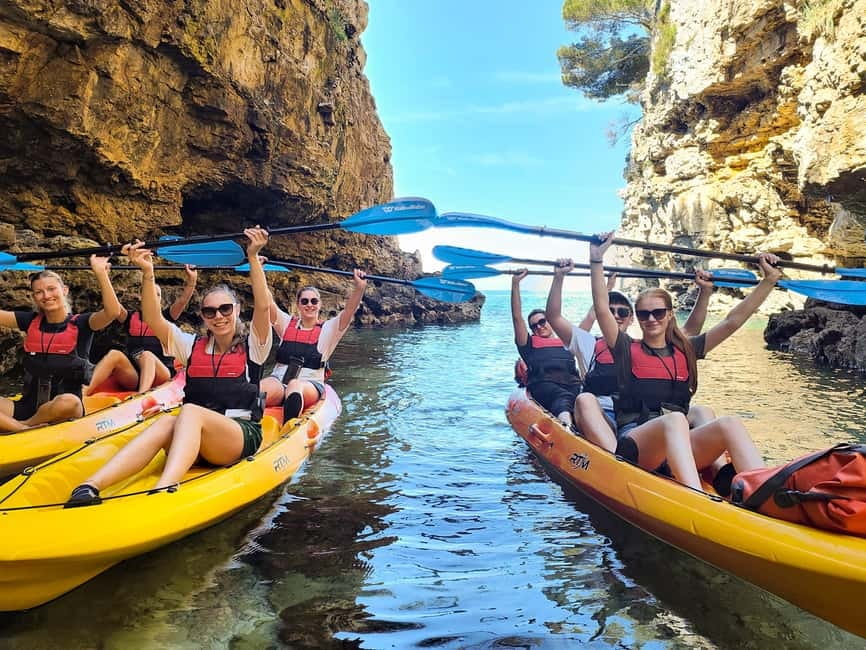 Pula: Cave Kayak Tour, Snorkeling and Island Jumping - Kayaking to the cave: coastline views and a colony of pigeons