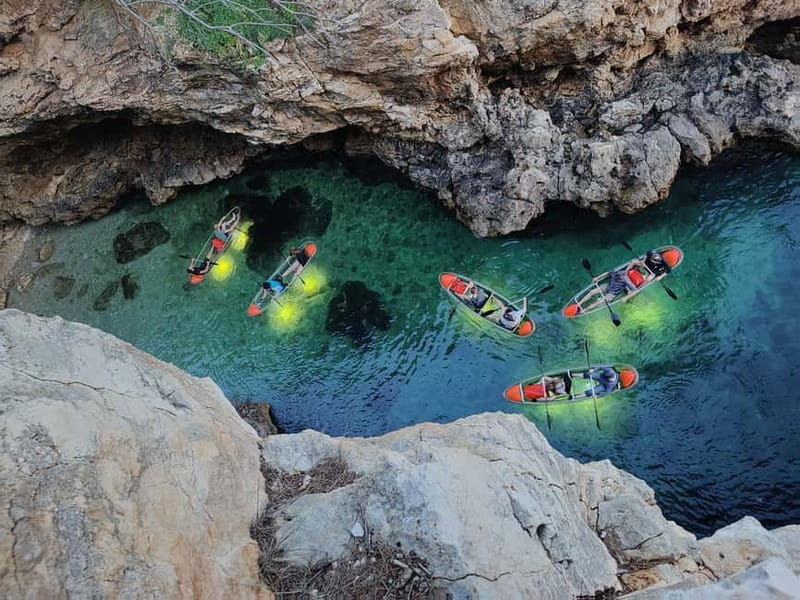 Pula: Cave Sunset/Night Tour in Transparent Kayak - What you’ll see under the clear bottom when the LED lights turn on