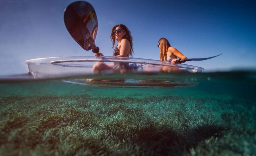 Pula: Clear Kayak Tour to Canyon, Island Cliffs & small Cave - Why a clear-bottom kayak works so well in Pula
