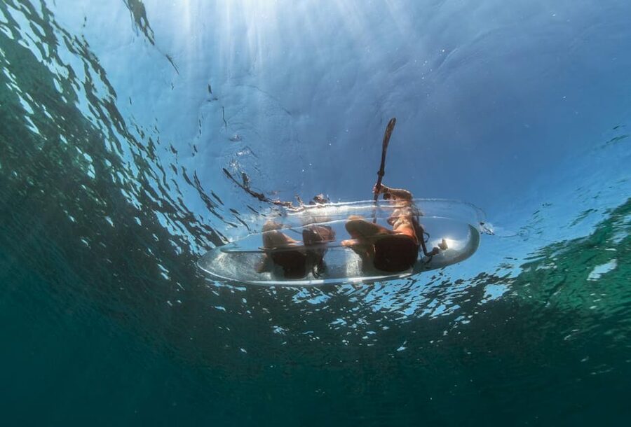 Pula: Clear Kayak Tour to Canyon, Island Cliffs & small Cave - Verudela Canyon: 17-meter cliffs seen with your feet
