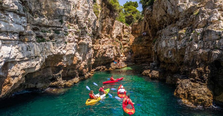 Pula: Kayak Adventure with Cave & Island Snorkeling - Fratarski Otok: A Quiet Island Pass Plus Easy Kayak Time