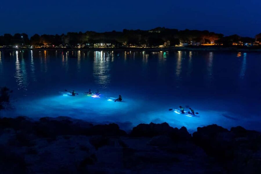 Pula: Night Kayak Tour with Glowing Kayaks - The first stretch: Pula viewpoints and a guided night route