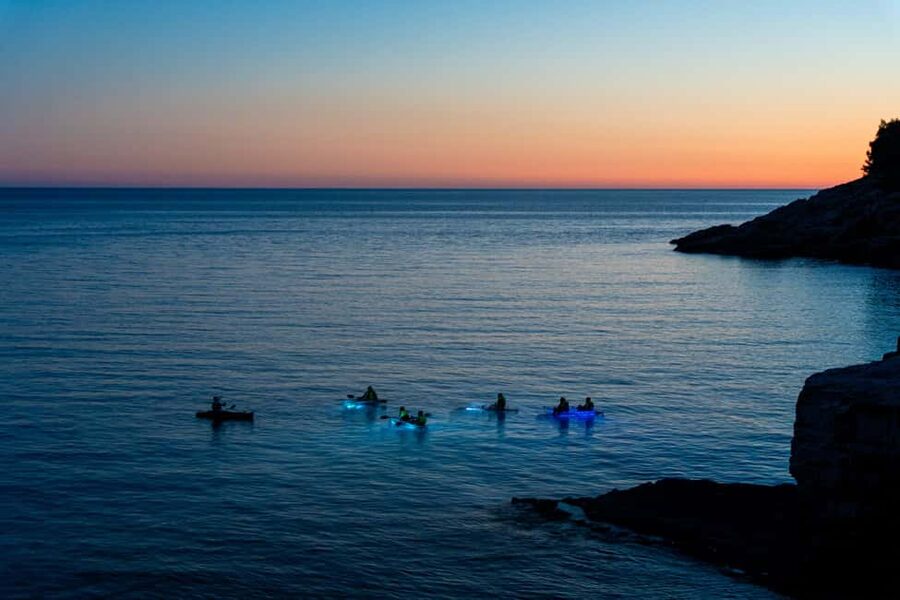 Pula:Sunset Tour By Clear Kayak,Cave,Swim & Cliff Jumping - Stop 4: Valley of Tears and Brijuni National Park at dusk