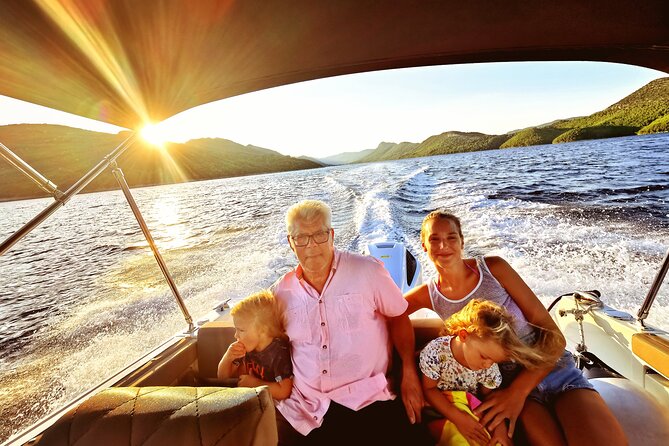 Rent a luxury speed boat for great fun on this Elaphiti Islands tour - Lopud stop: Šunj beach, Temple of the Sun, and old-stone island charm