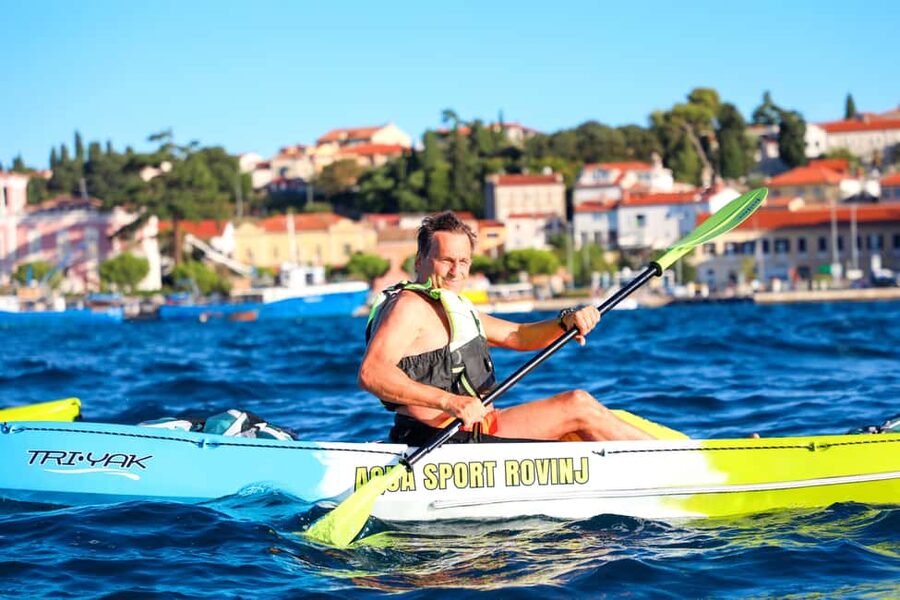 Rovinj-Amazing kayak tour &snorkeling &free drink &photos - Island break, drink, swims, and the sunset option