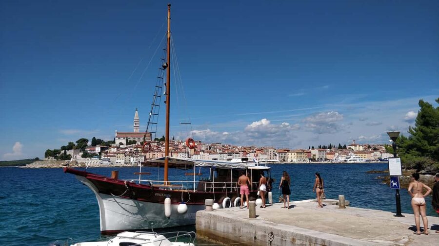 Rovinj: Red Island & Lim Fjord boat tour with BBQ & Swimming - Lim Bay cruising, Pirate Cave views, and the 1 euro choice