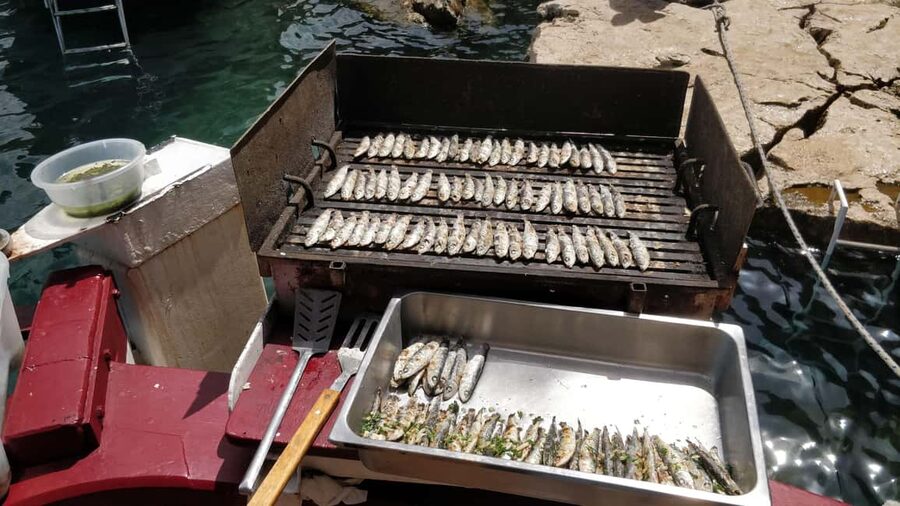 Rovinj: Sunset Lim Fjord Tour with BBQ, Swimming & Dolphins - Lim Fjord swimming time and the BBQ dinner on a grill