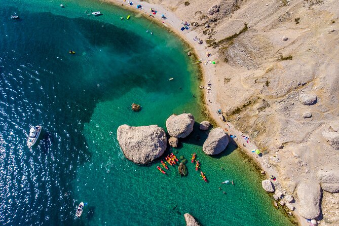 Sea Kayaking - Pag Bay - Gače Cave Option: Kayak Through the Rocky Side of Pag Bay