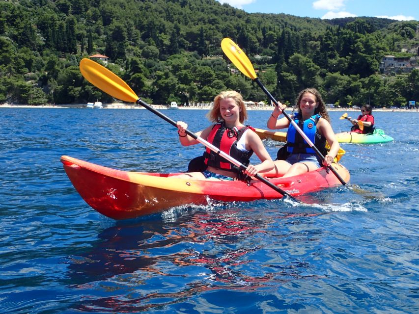 Split 4-Hour Guided Sea Kayak Tour - Paddling west: Marjan Hill, pine shadow, and big-horizon framing