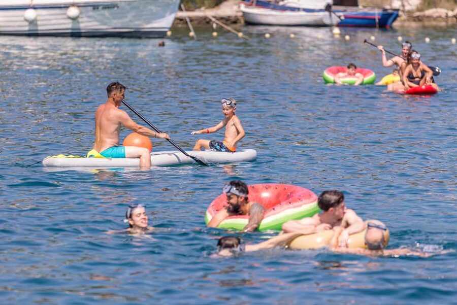 Split: Blue Lagoon 3 Islands All-Inclusive Cruise with Lunch - Čiovo stop: your first swim, snorkel gear, and a calm bay reset