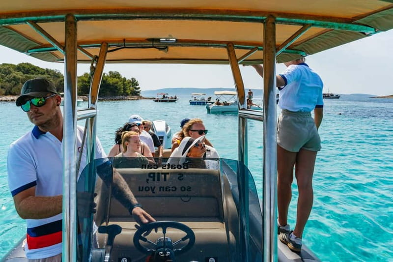 Split: Blue Lagoon & 3 Islands Small Group Speedboat Tour - Maslinica on Šolta: Seafood Harbor Calm and Coffee by the Water