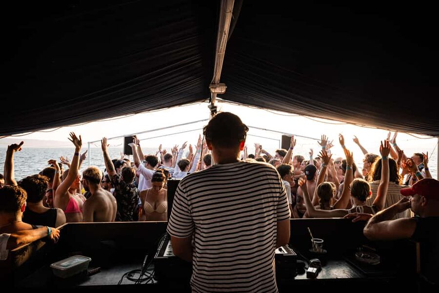 Split: Blue Lagoon Boat Party with DJs, Shots & After Party - Two Decks, Live DJs, and the Party System Actually Works