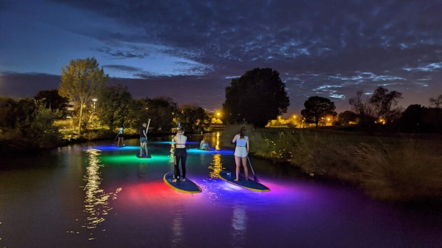 Split: Stand Up Paddleboard Night Glow Tour - The gear: touring hardboards and custom LED glow