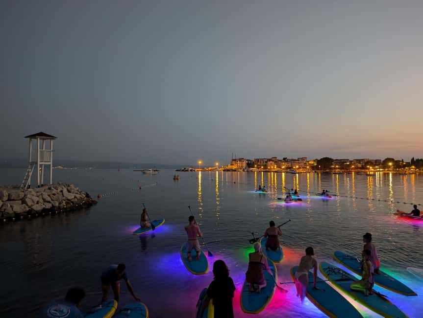 Split: Stand Up Paddleboard Night Glow Tour - Sea start in Stobreč: quiet glow over cliffs and rocks