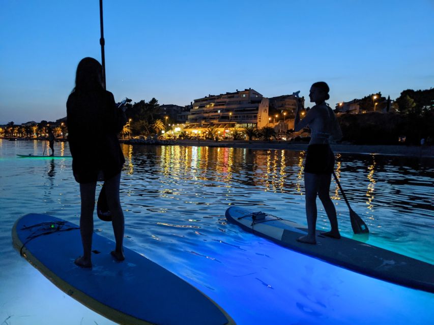 Split: Stand Up Paddleboard Night Glow Tour - Sometimes an open sea detour when conditions are right