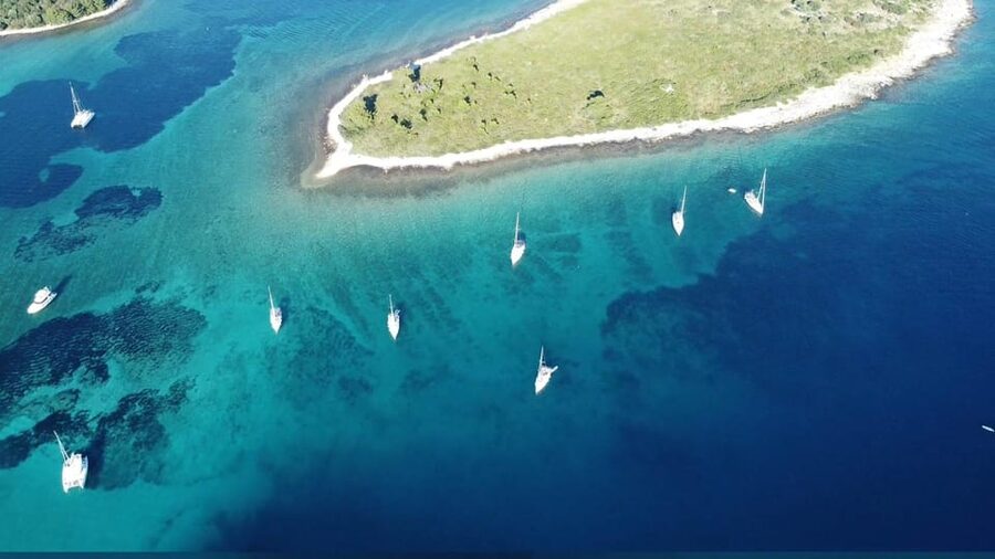 Split: Sunset Boat Party with Live DJs and Blue Lagoon Swim - Blue Lagoon swim stop: goggles and floaties, with an easy out