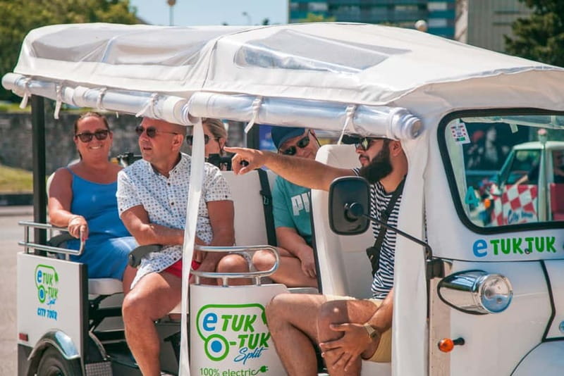 Split: Top City Highlights Electric Tuk-Tuk Tour - Getting on board at St Frane Church, then straight to the sea