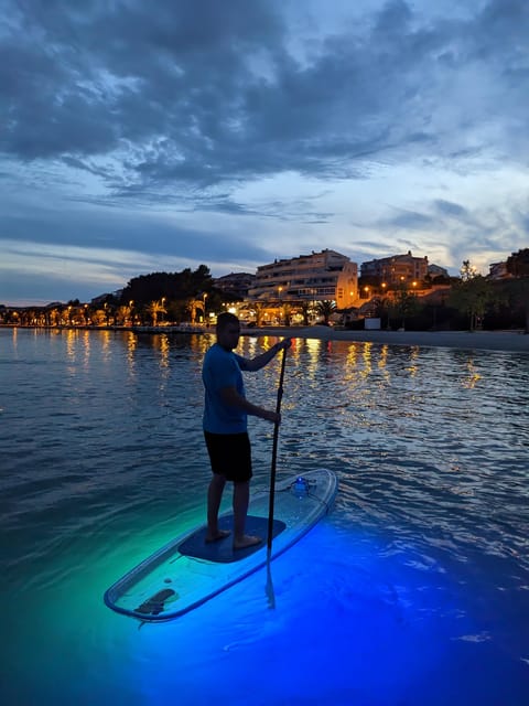 Split: Transparent SUP night Glow tour - The LEDs and the Best Way to Paddle for a Great Experience