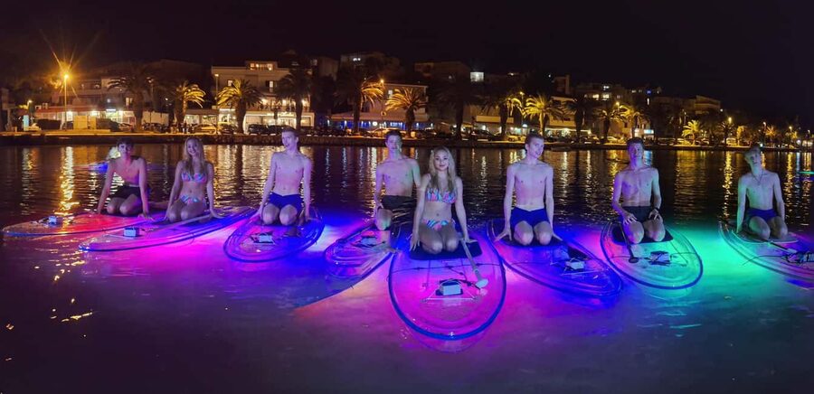 Split: Transparent SUP night Glow tour - Price and Value: $51 for Equipment, Guide, Photos, and Transport