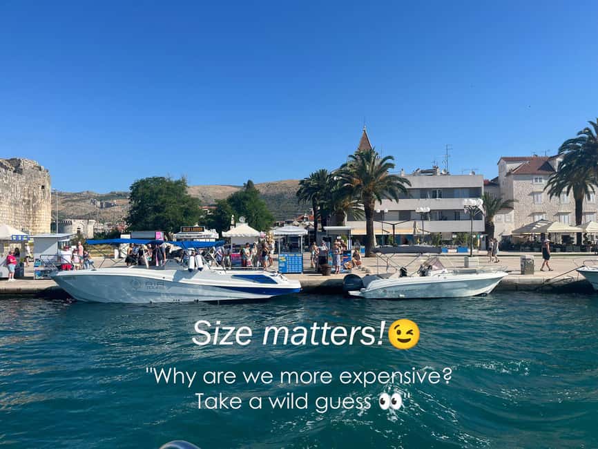 Split/Trogir: Half-Day 3-Island Speedboat Adventure - Stop 1 Blue Lagoon (Krknjaši to Veliki Drvenik): snorkeling, anchor time, and water confidence